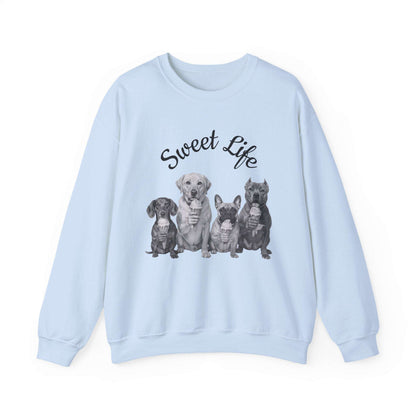 Dog Lover Sweatshirt - "Sweet Life" Paw Print Crewneck