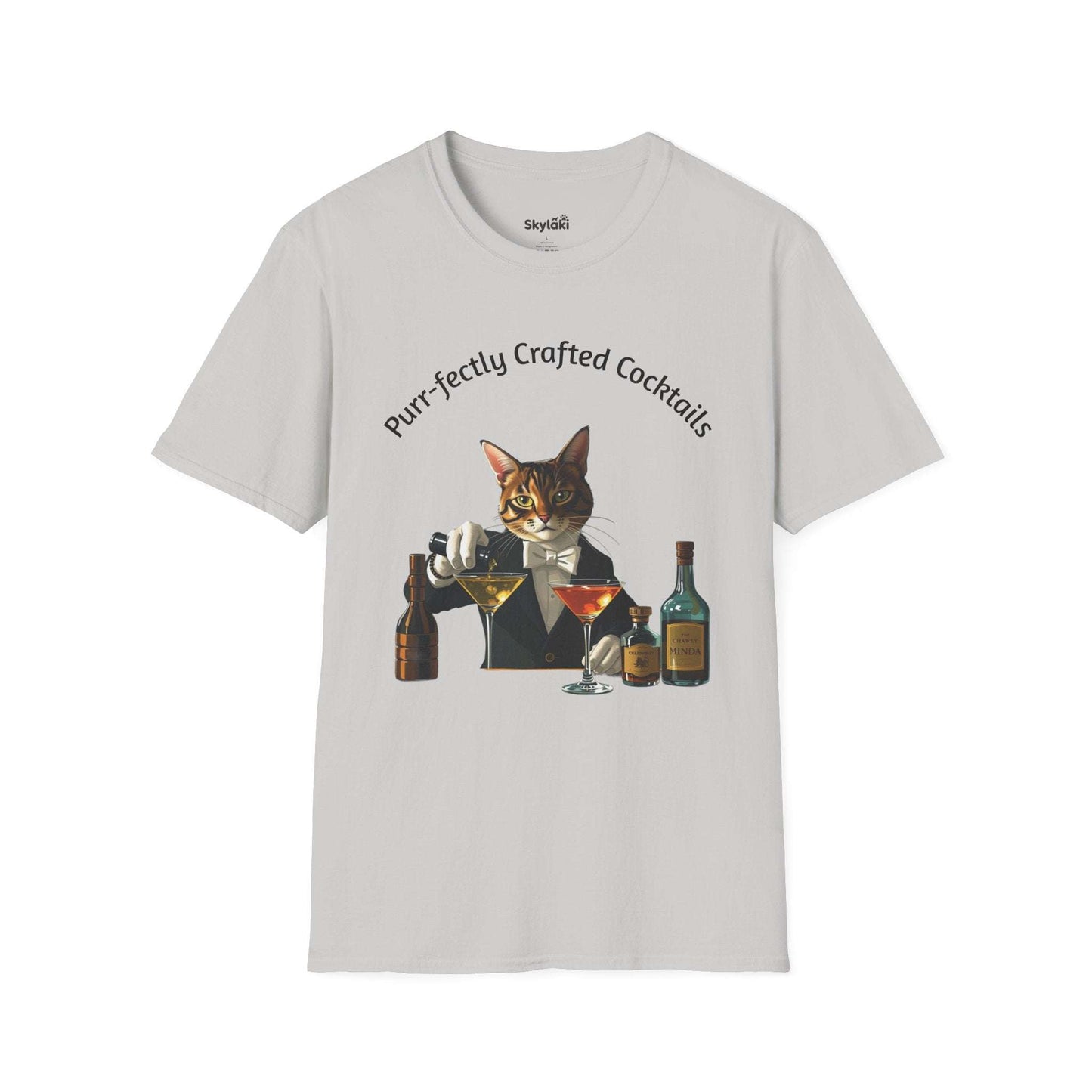 Crafted Cocktails Unisex Soft T-shirt Playful Design for Cat lovers