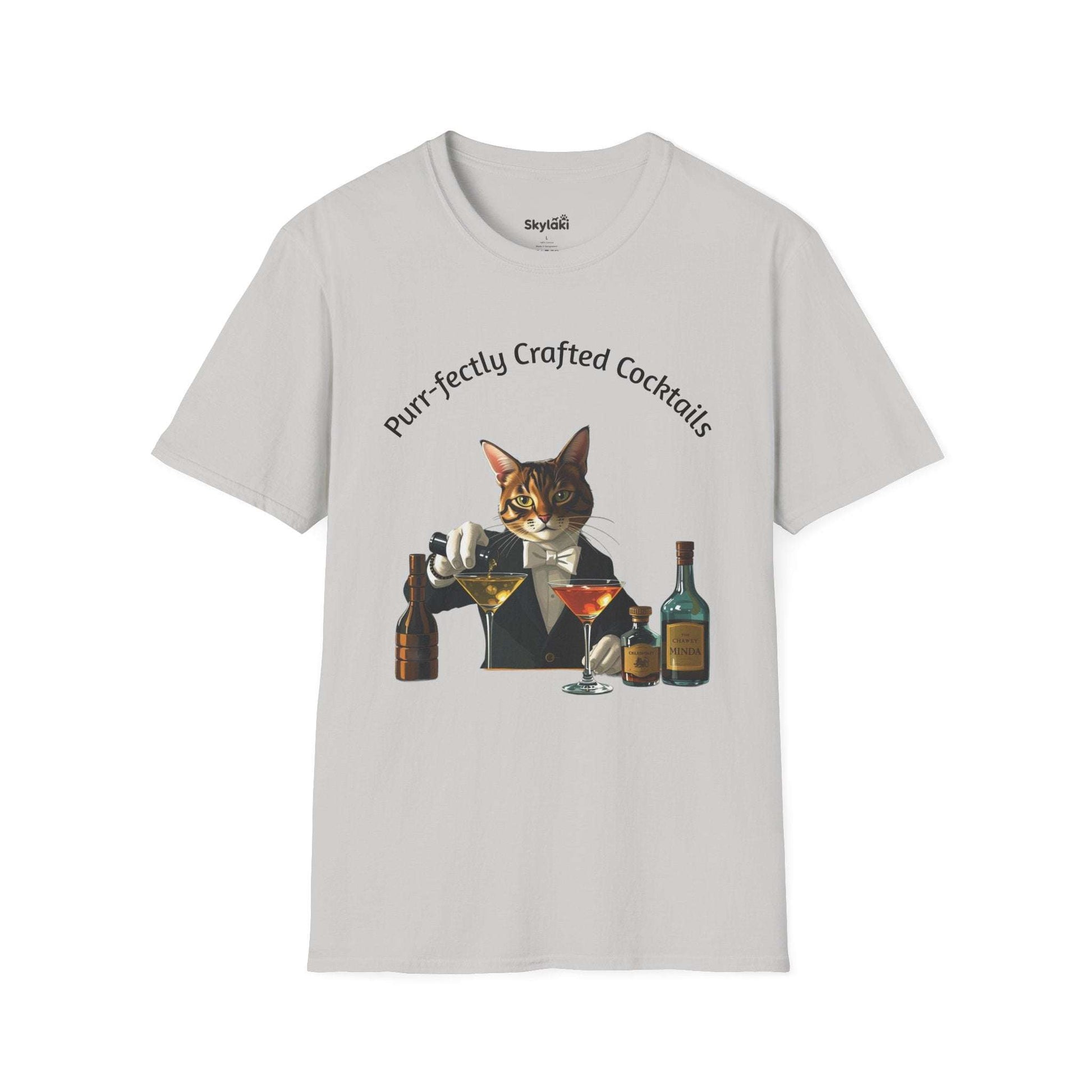 Crafted Cocktails Unisex Soft T-shirt Playful Design for Cat lovers
