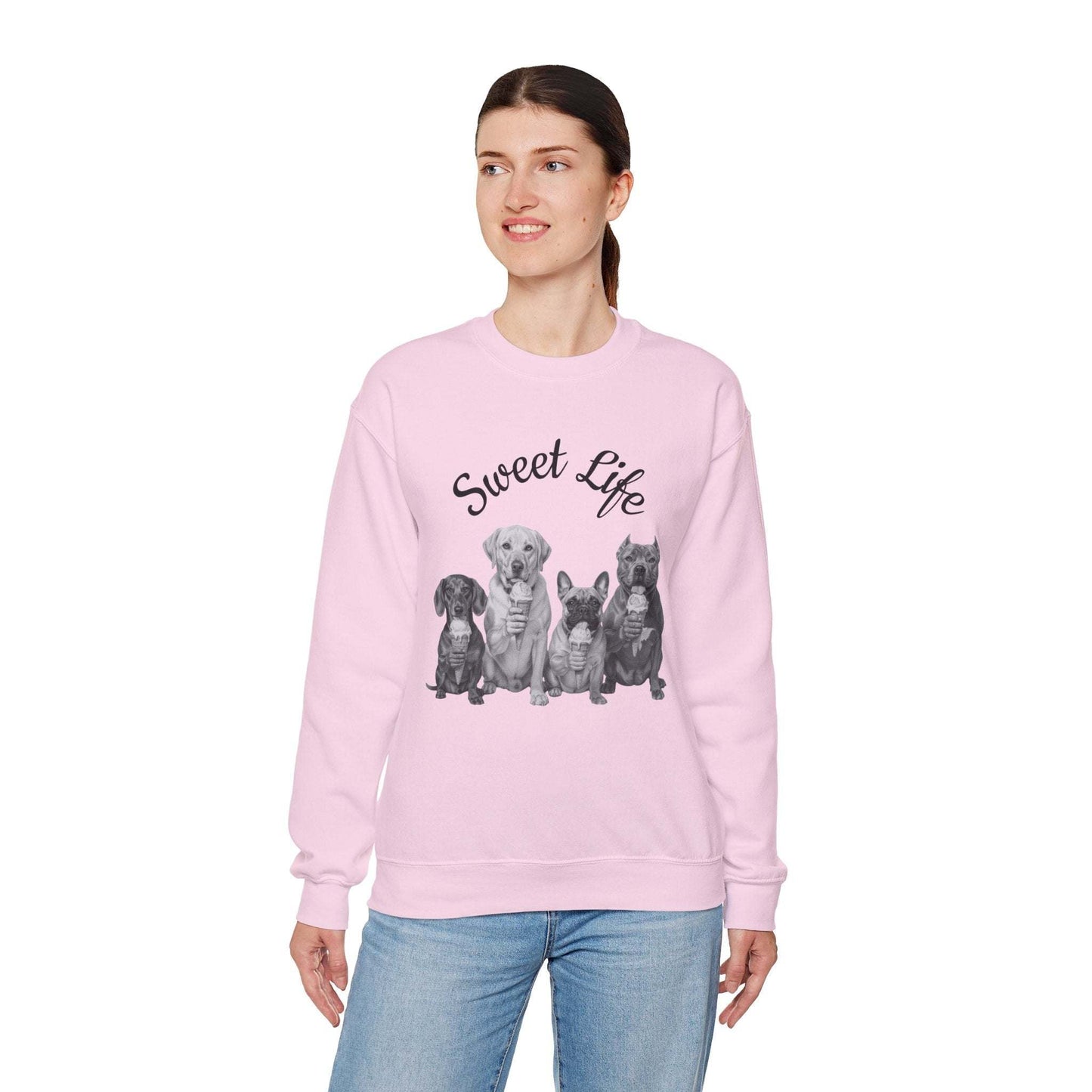 Dog Lover Sweatshirt - "Sweet Life" Paw Print Crewneck