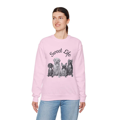 Dog Lover Sweatshirt - "Sweet Life" Paw Print Crewneck