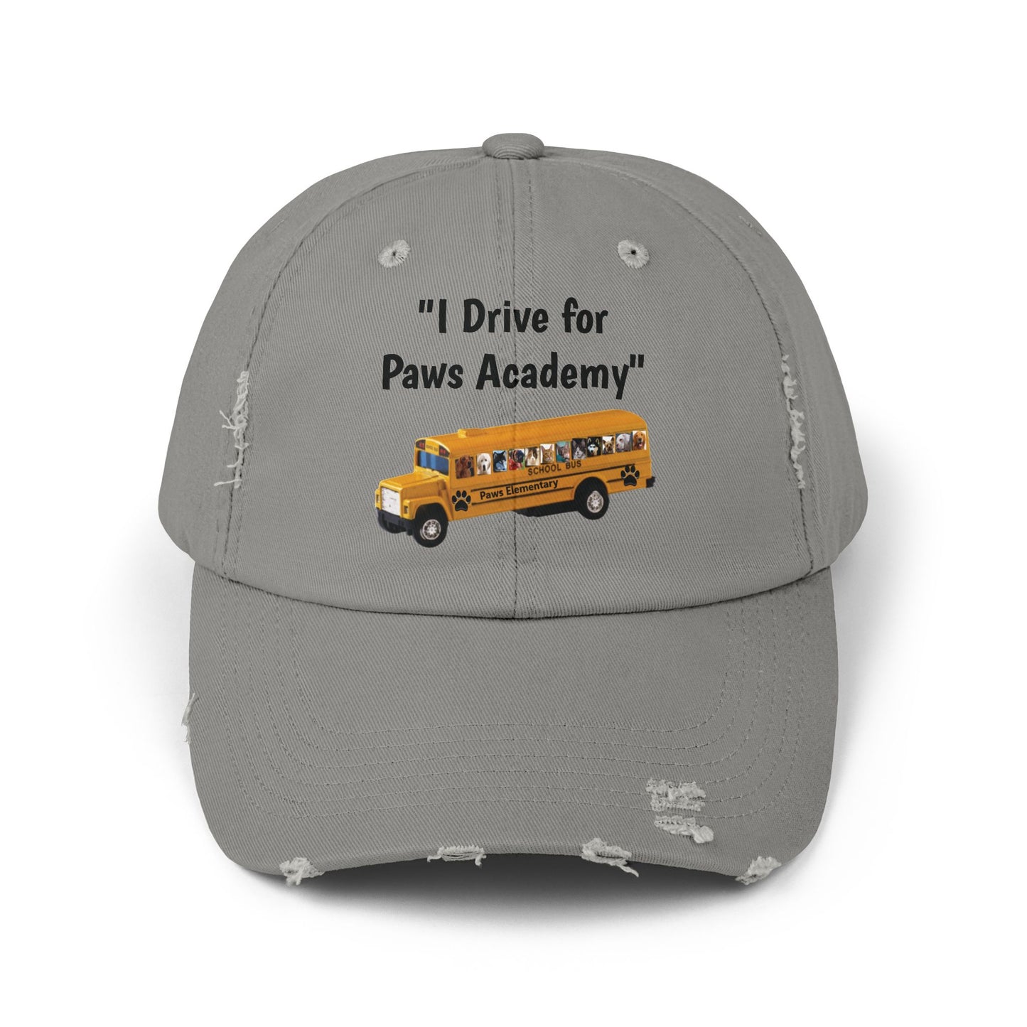 I Drive for Paws Academy Unisex Distressed Cap for Our School Bus Drivers