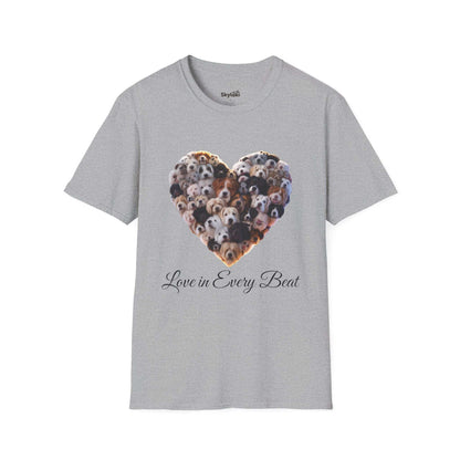 Dog Heart T-Shirt - "Love in Every Beat" Rescue Pet Tee for Dog Lovers