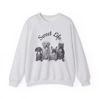 Dog Lover Sweatshirt - "Sweet Life" Paw Print Crewneck