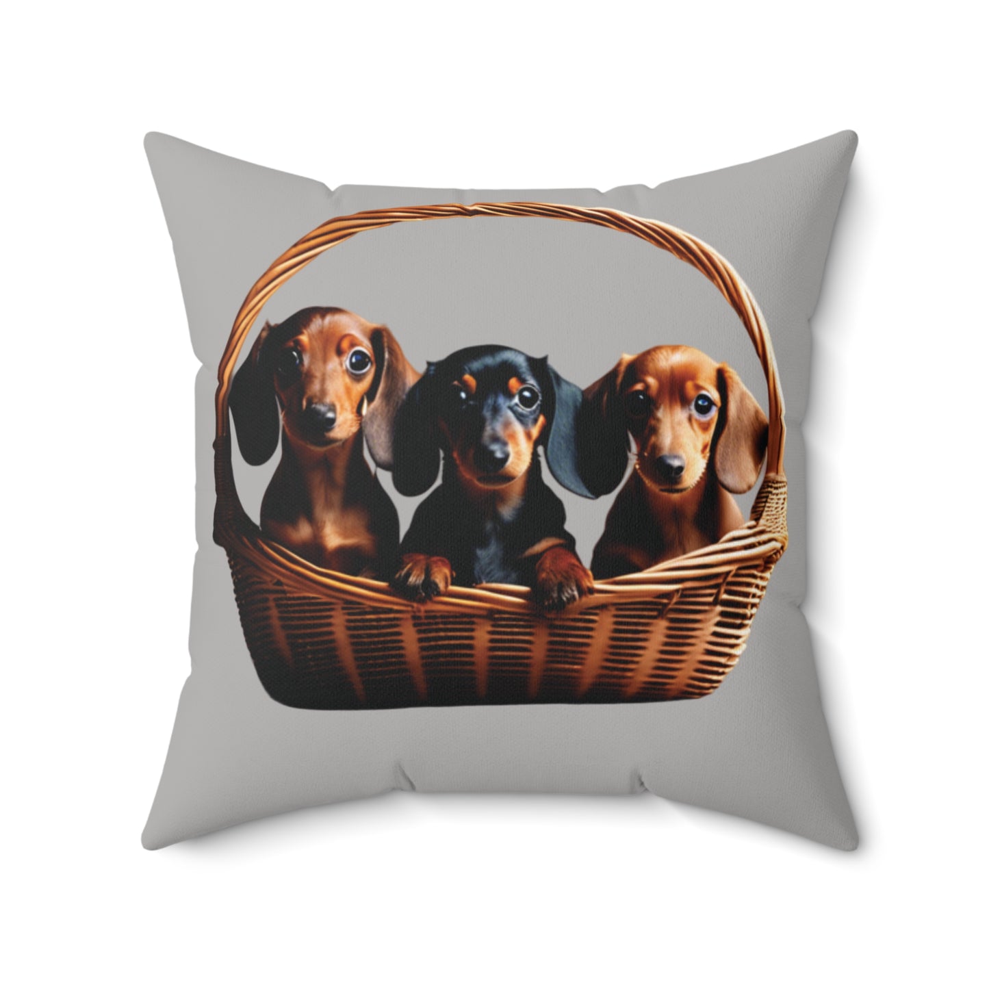 Basket Of Weiners Spun Polyester Square Pillow