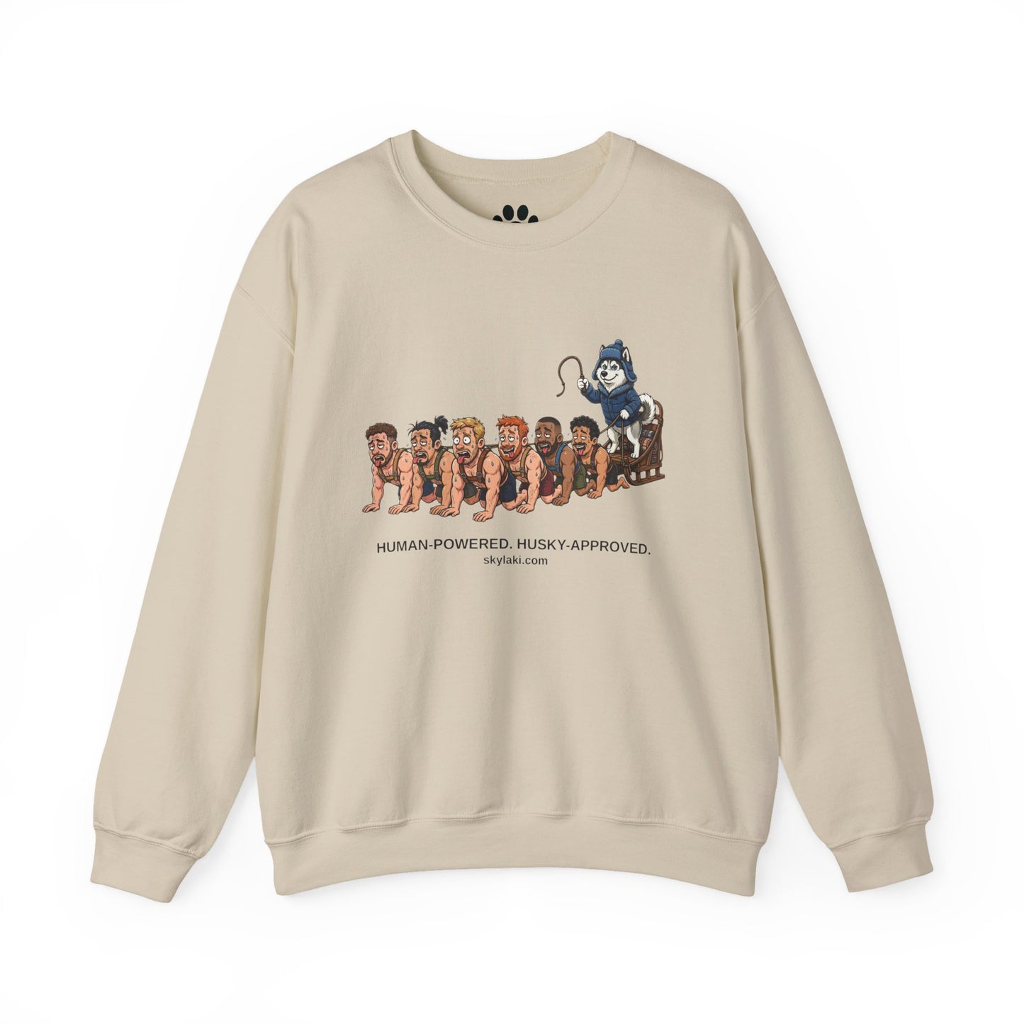 Human Powered Husky Sled - A funny Twist on A Classic Sled Ride Unisex Sweatshirt by Skylaki