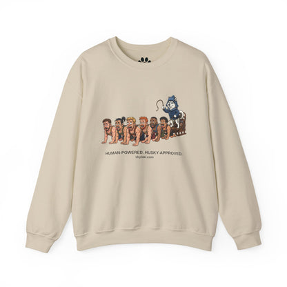 Human Powered Husky Sled - A funny Twist on A Classic Sled Ride Unisex Sweatshirt by Skylaki