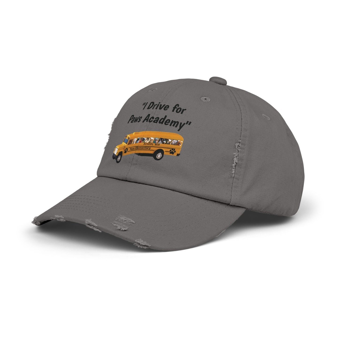 I Drive for Paws Academy Unisex Distressed Cap for Our School Bus Drivers