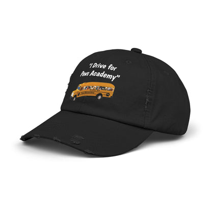 I Drive for Paws Academy Unisex Distressed Cap for Our School Bus Drivers