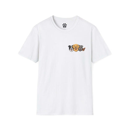 I Let The Dogs Out funny dog shirt with paw print and witty text on soft cotton tee