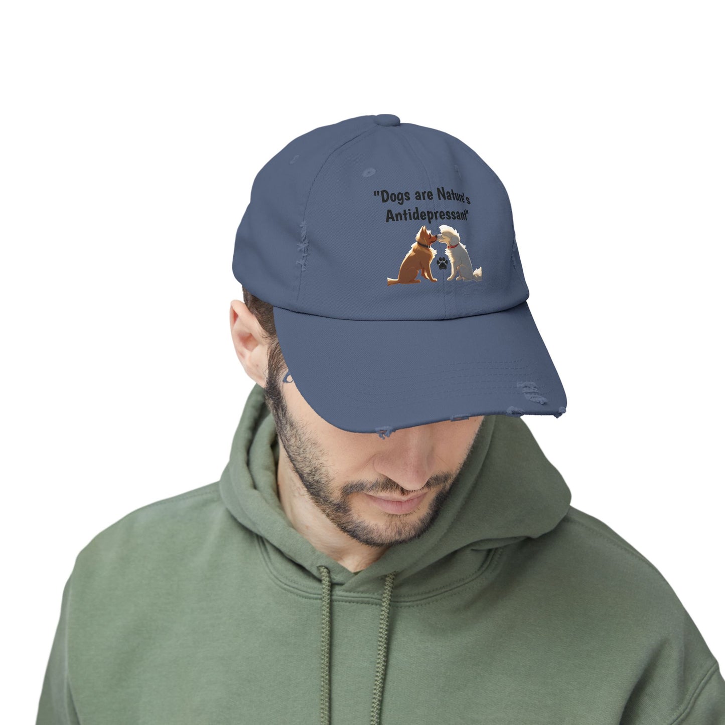 Dogs are Nature's Antidepressant Unisex Distressed Cap