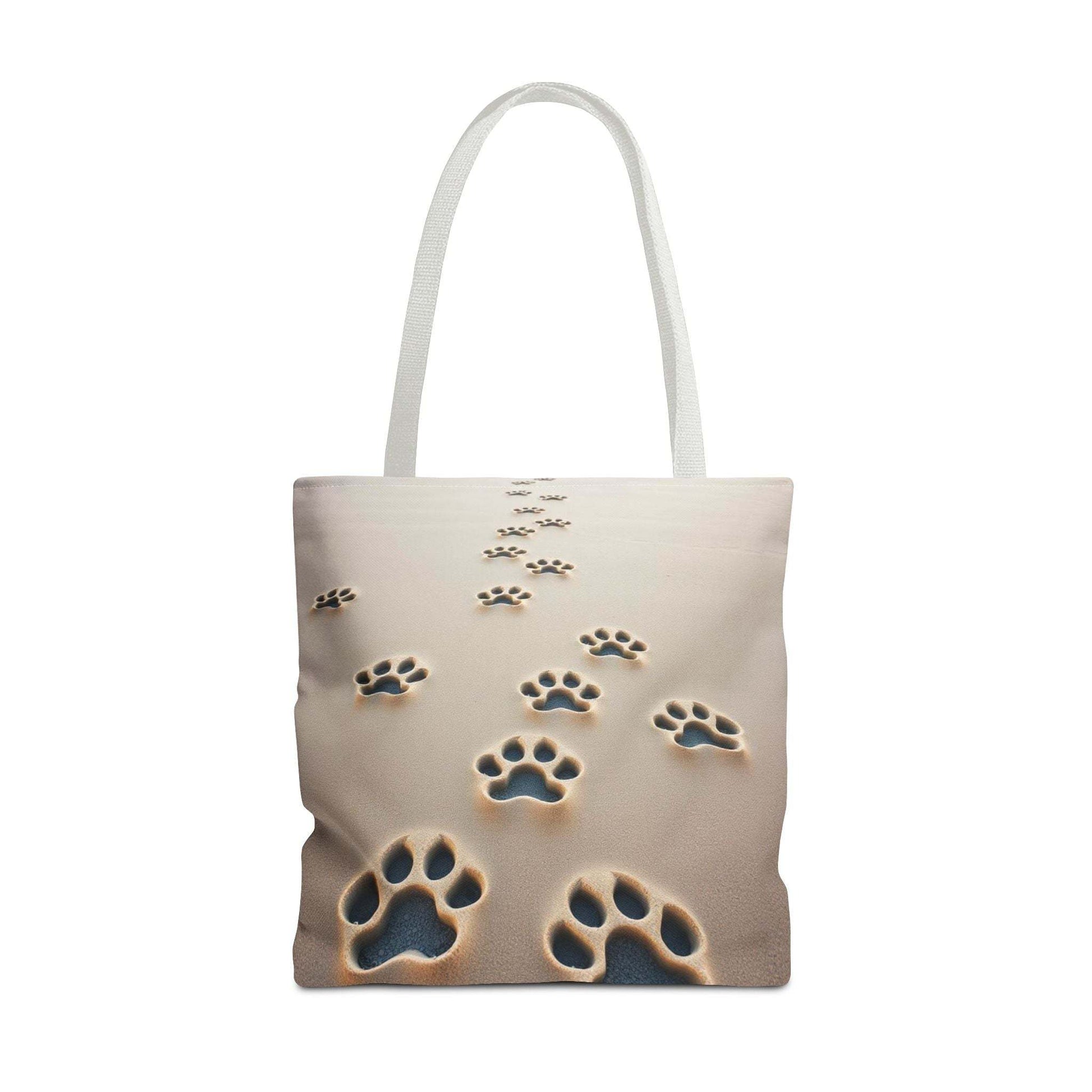 Paw Print Tote Bag for pet lovers, ideal for dog walks and everyday use.