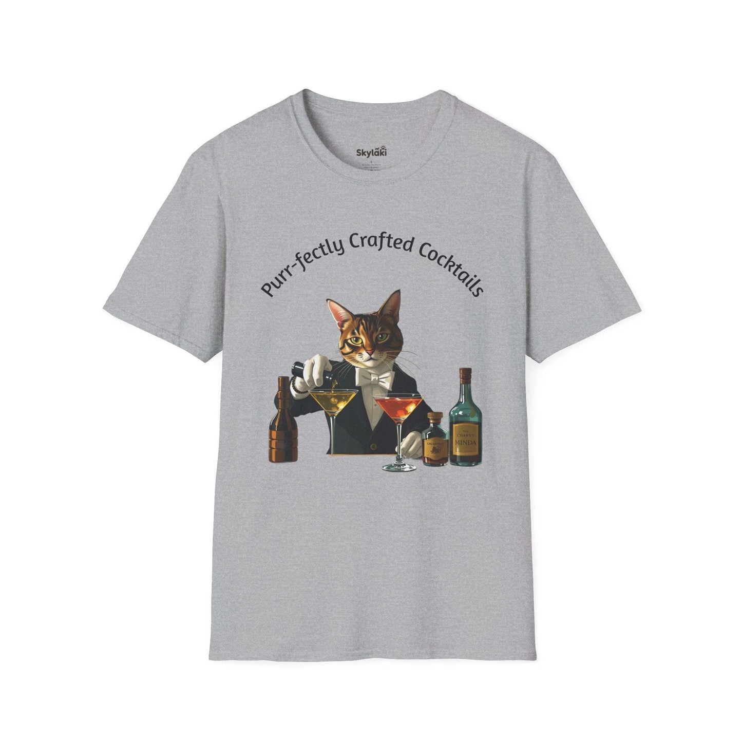 Crafted Cocktails Unisex Soft T-shirt Playful Design for Cat lovers