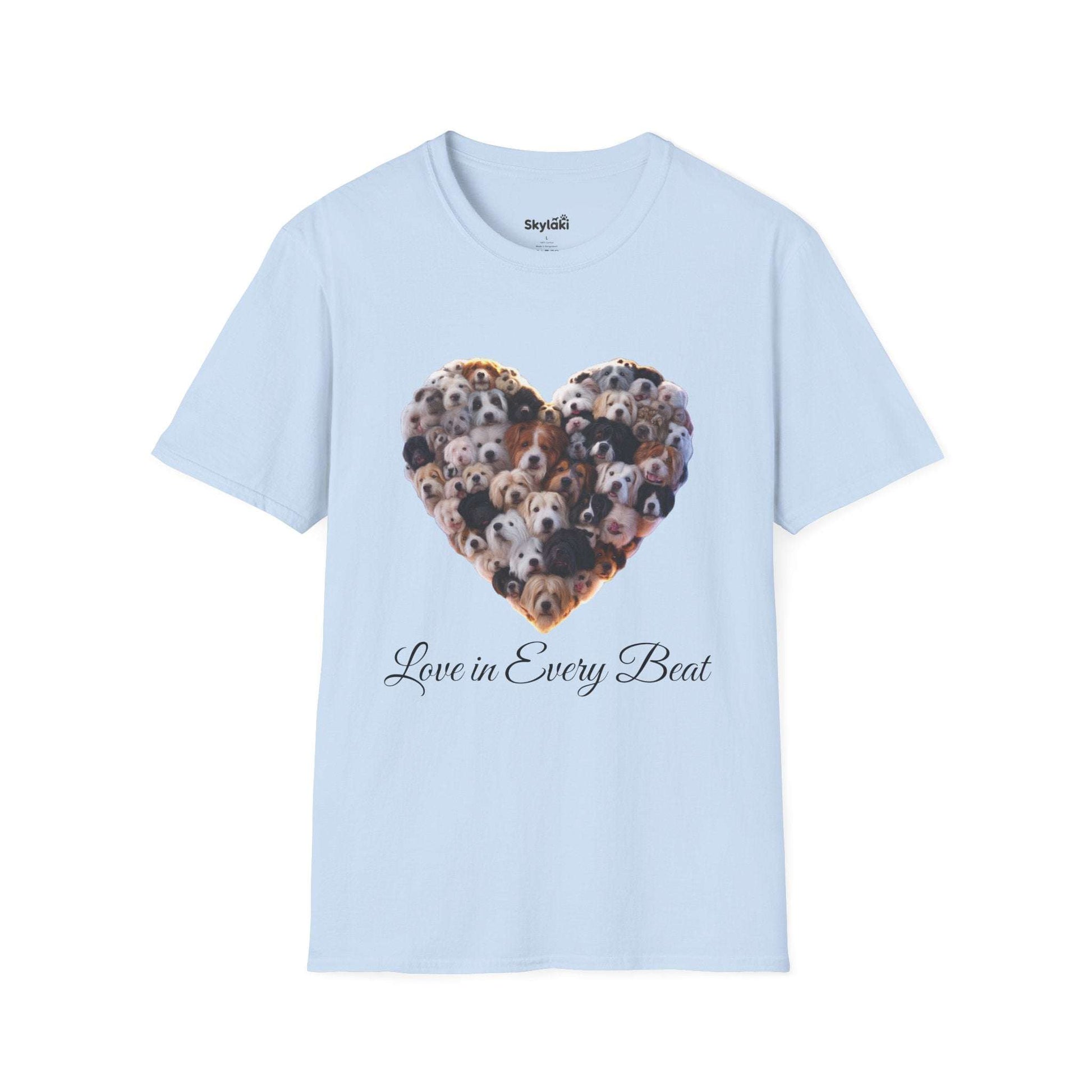 Dog Heart T-Shirt - "Love in Every Beat" Rescue Pet Tee for Dog Lovers
