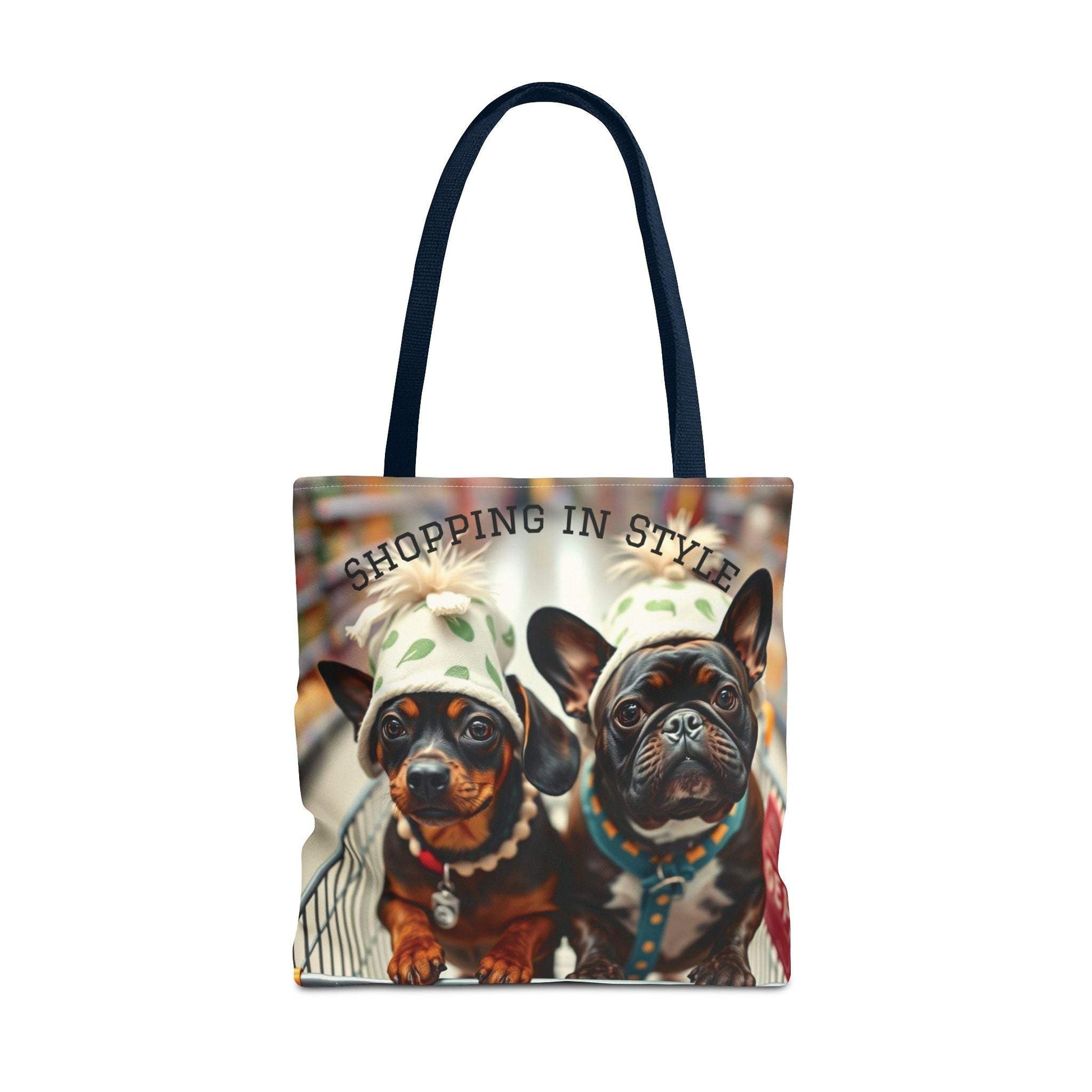 Shopping in Style Tote Bag - Cute Dog Lovers, Reusable Grocery Tote