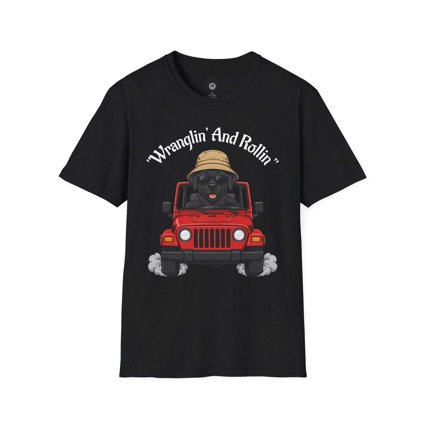 Unisex dog T-shirt with playful road-trip jeep design made of lightweight ring-spun cotton