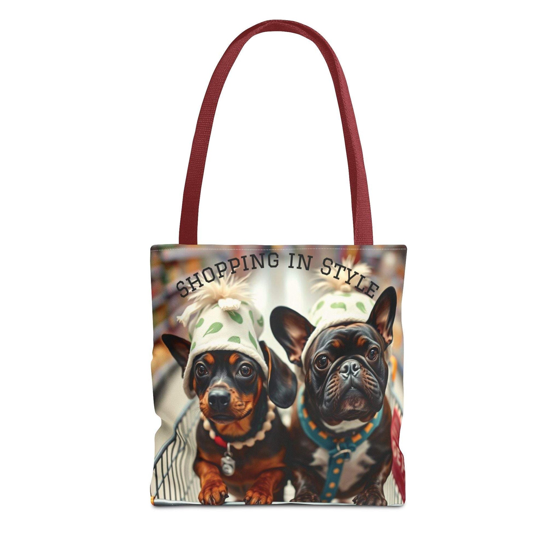 Shopping in Style Tote Bag - Cute Dog Lovers, Reusable Grocery Tote