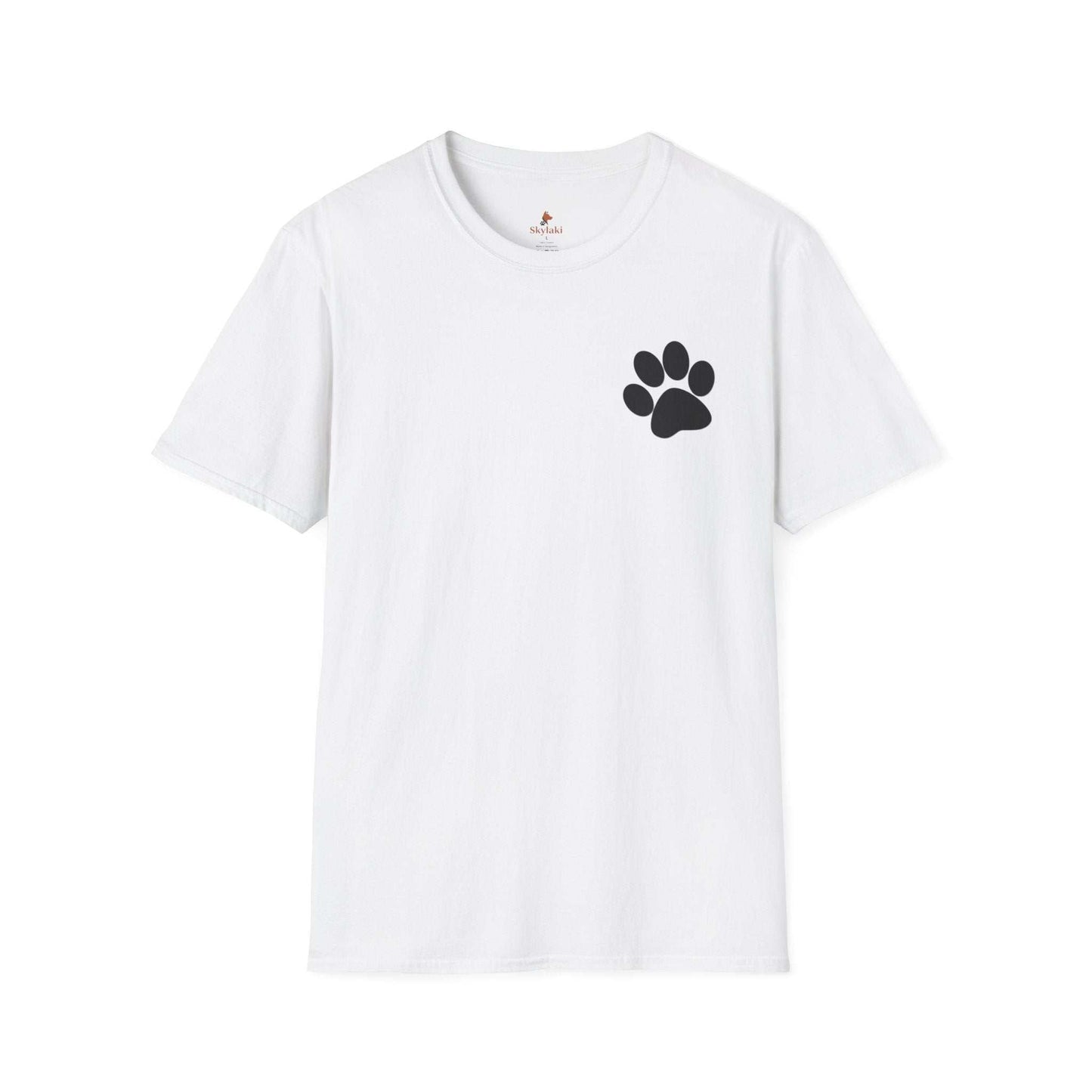 Minimalist Paw Print Pocket Tee made from soft, breathable cotton for pet lovers