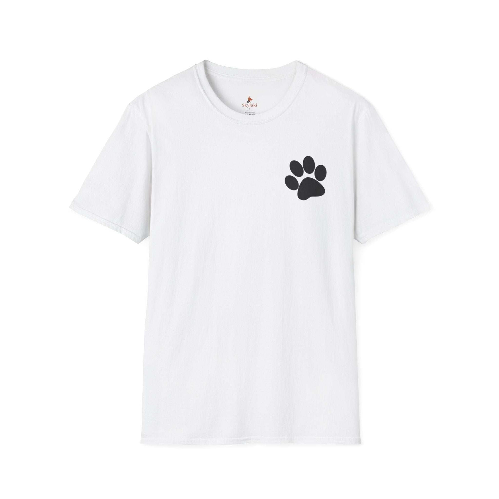 Minimalist Paw Print Pocket Tee made from soft, breathable cotton for pet lovers