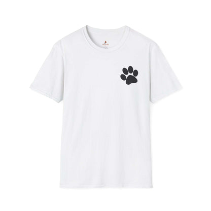 Minimalist Paw Print Pocket Tee made from soft, breathable cotton for pet lovers