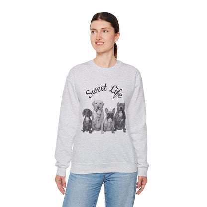 Dog Lover Sweatshirt - "Sweet Life" Paw Print Crewneck