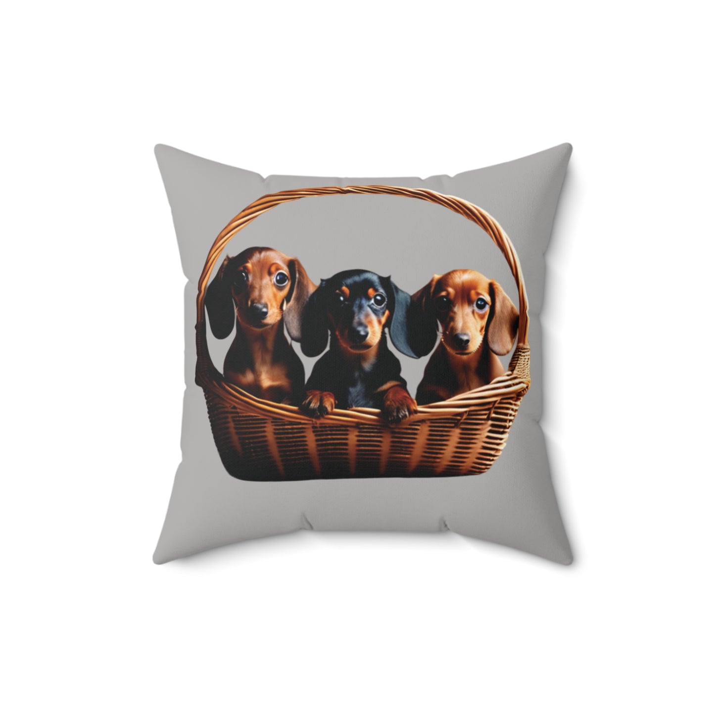 Basket Of Weiners Spun Polyester Square Pillow