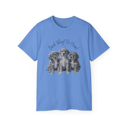Bark Woof Howl T-Shirt - Cute Dog Graphic Tee for Comfortable Wear