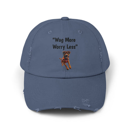 Unisex Distressed Wag More Worry Less Cap