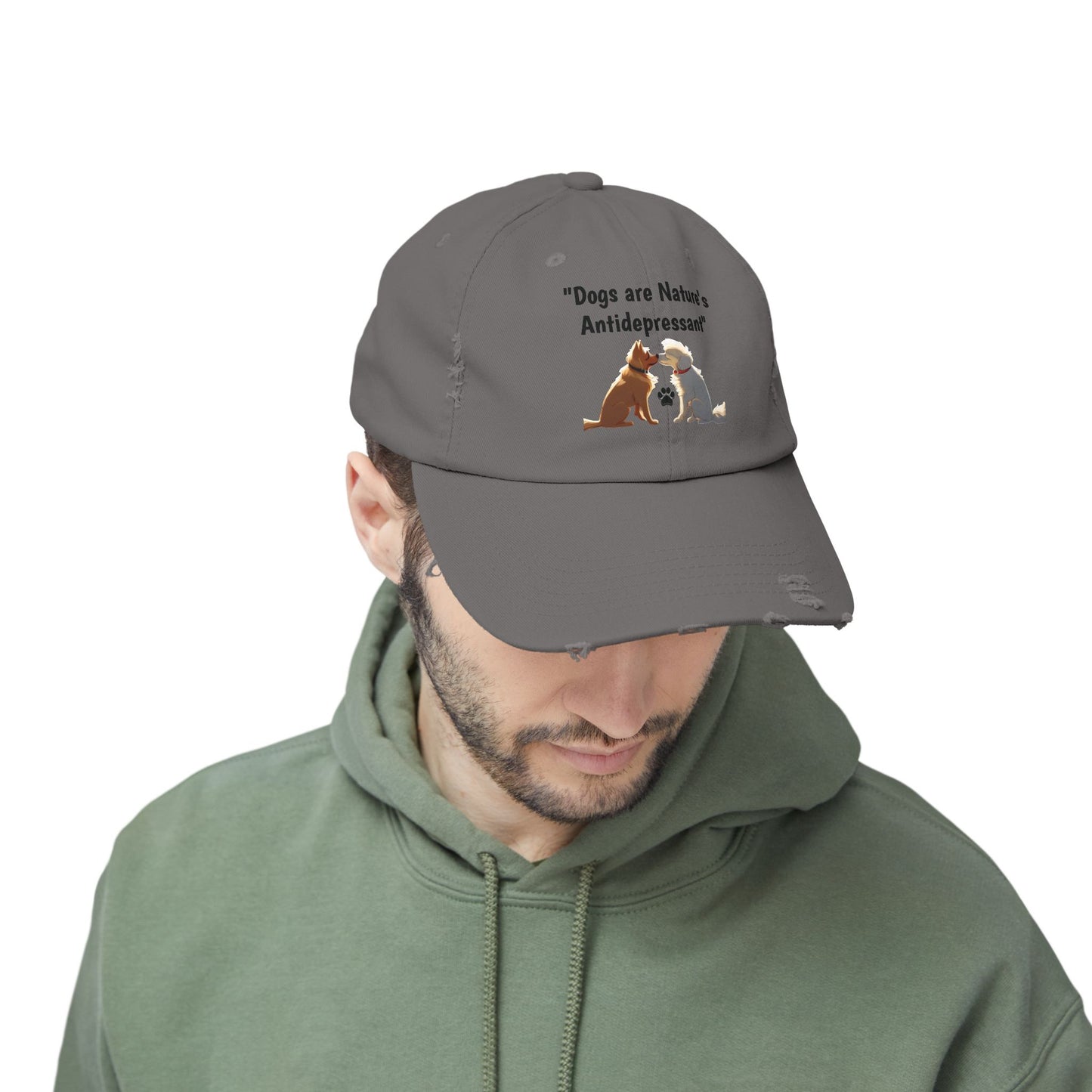 Dogs are Nature's Antidepressant Unisex Distressed Cap