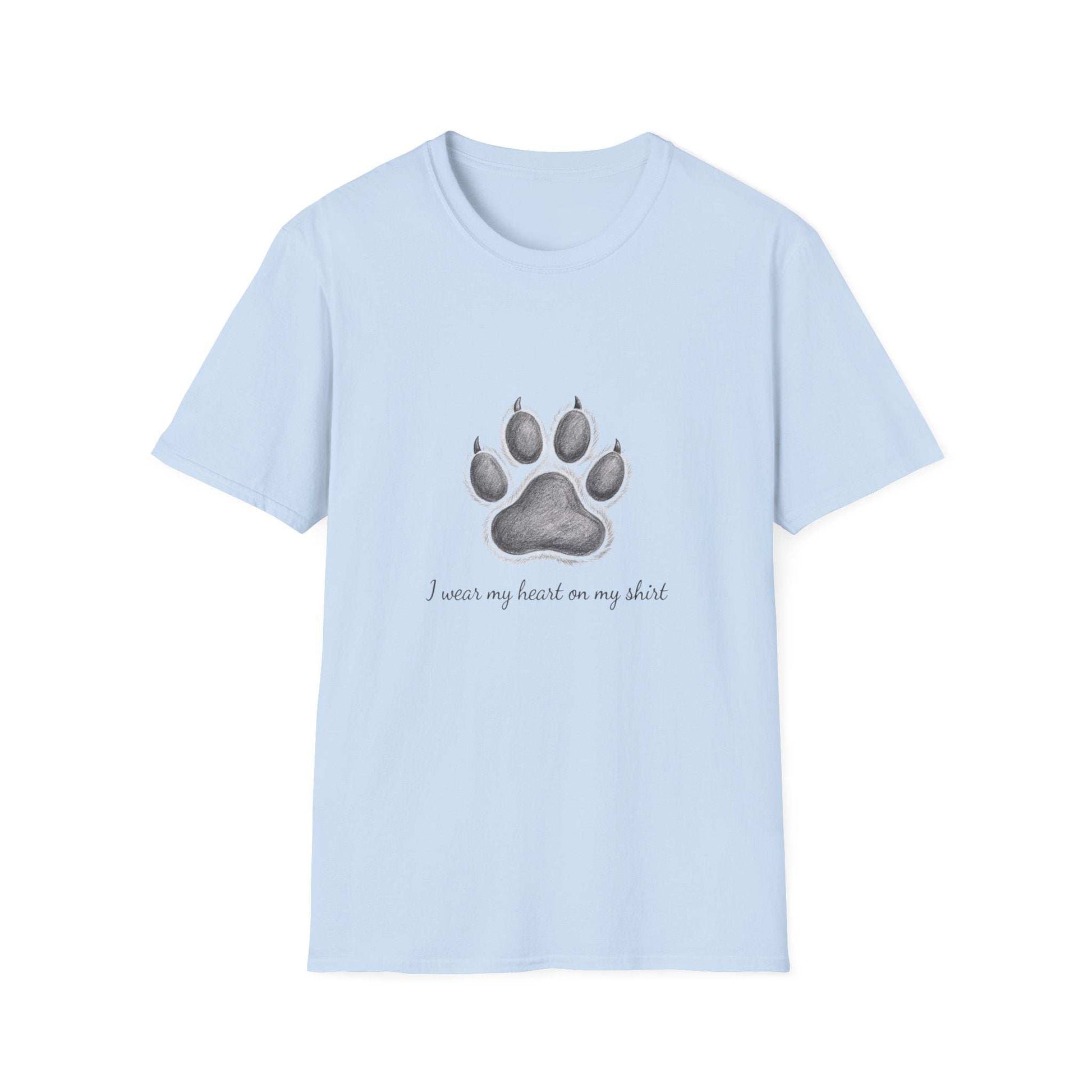 Celebrate dog love with our cozy, stylish Paw Print T-Shirt for dog enthusiasts