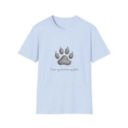 Celebrate dog love with our cozy, stylish Paw Print T-Shirt for dog enthusiasts