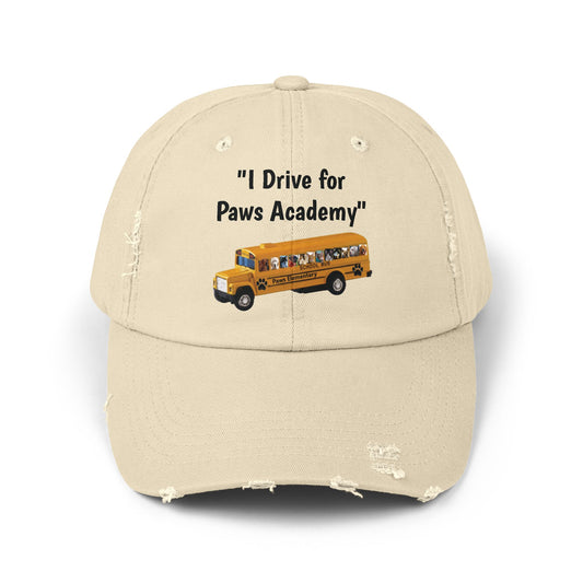 I Drive for Paws Academy Unisex Distressed Cap for Our School Bus Drivers