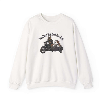 Unisex biker dogs motorcycle sweatshirt with vintage dog and bike illustration