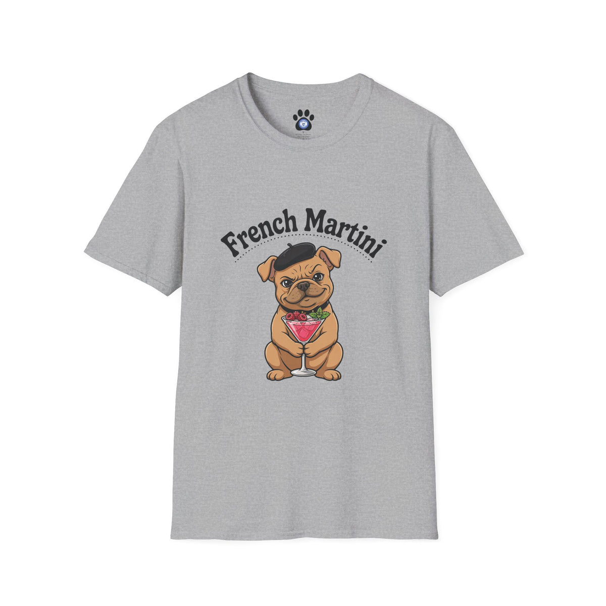 French Martini French Bulldog T-Shirt — Skylaki Unisex Design