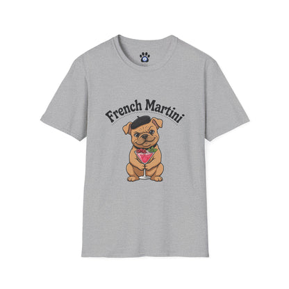 French Martini French Bulldog T-Shirt — Skylaki Unisex Design