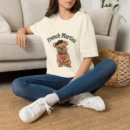 French Martini French Bulldog T-Shirt — Skylaki Unisex Design
