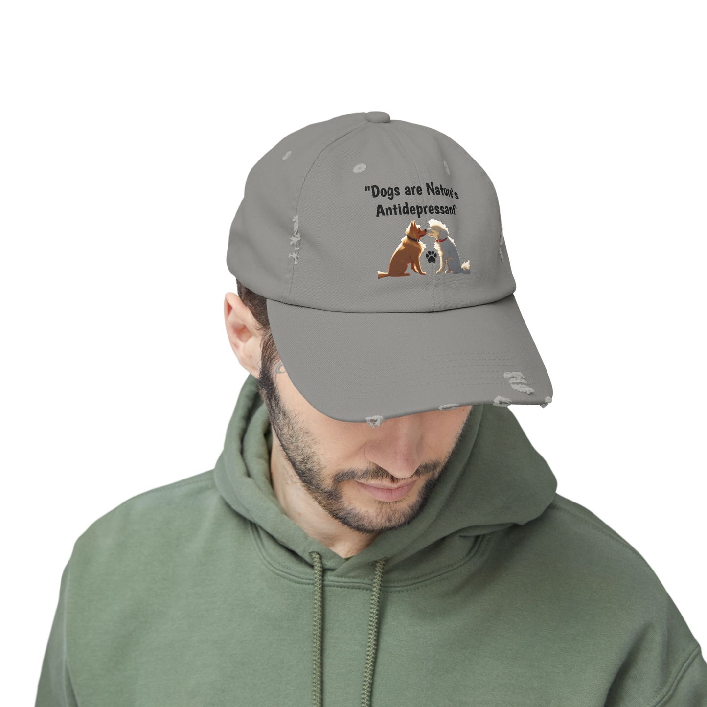 Dogs are Nature's Antidepressant Unisex Distressed Cap