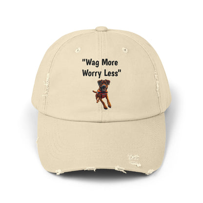 Unisex Distressed Wag More Worry Less Cap