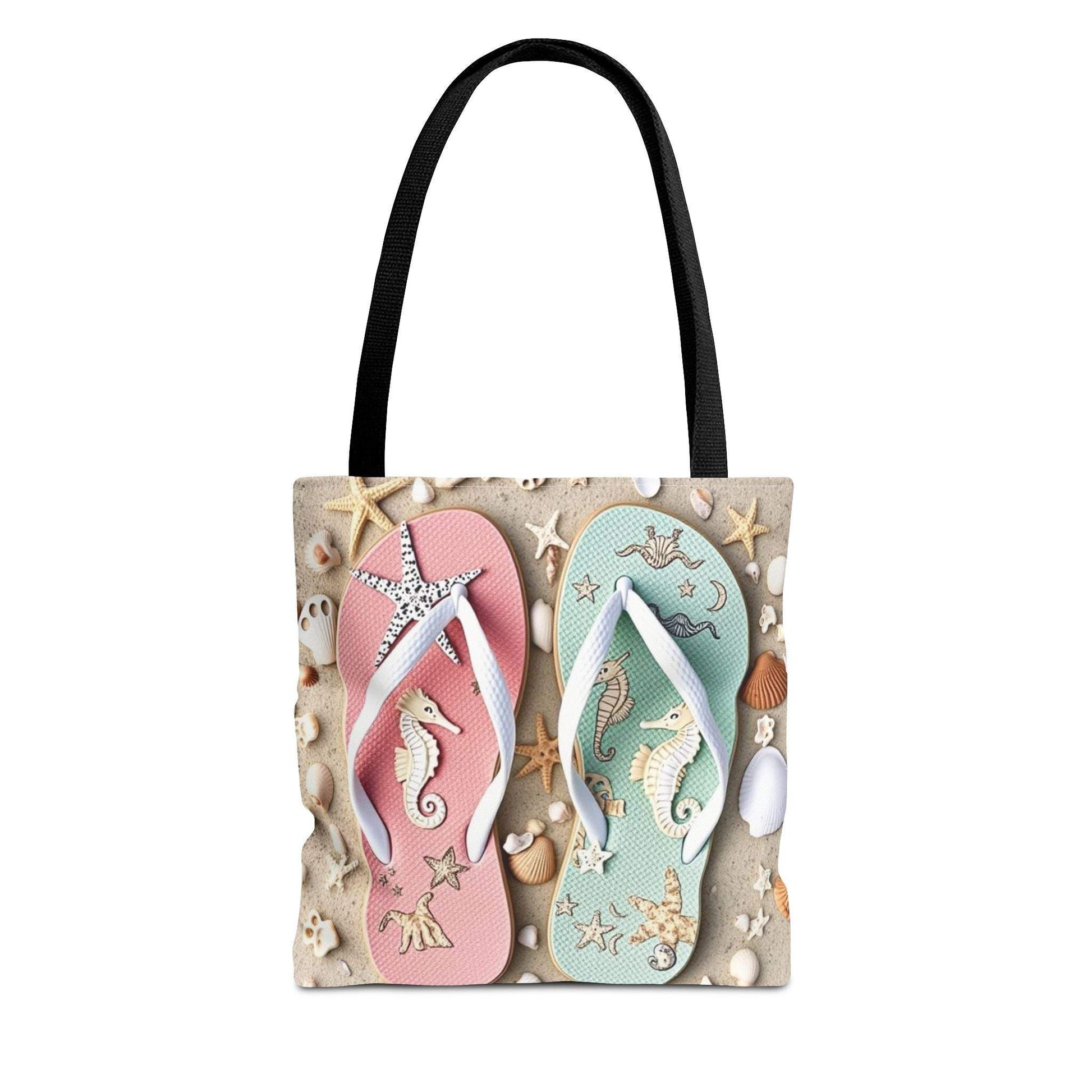 Flip Flop Tote, Casual Shopper Bag, Vacation Carryall, Nautical Style 