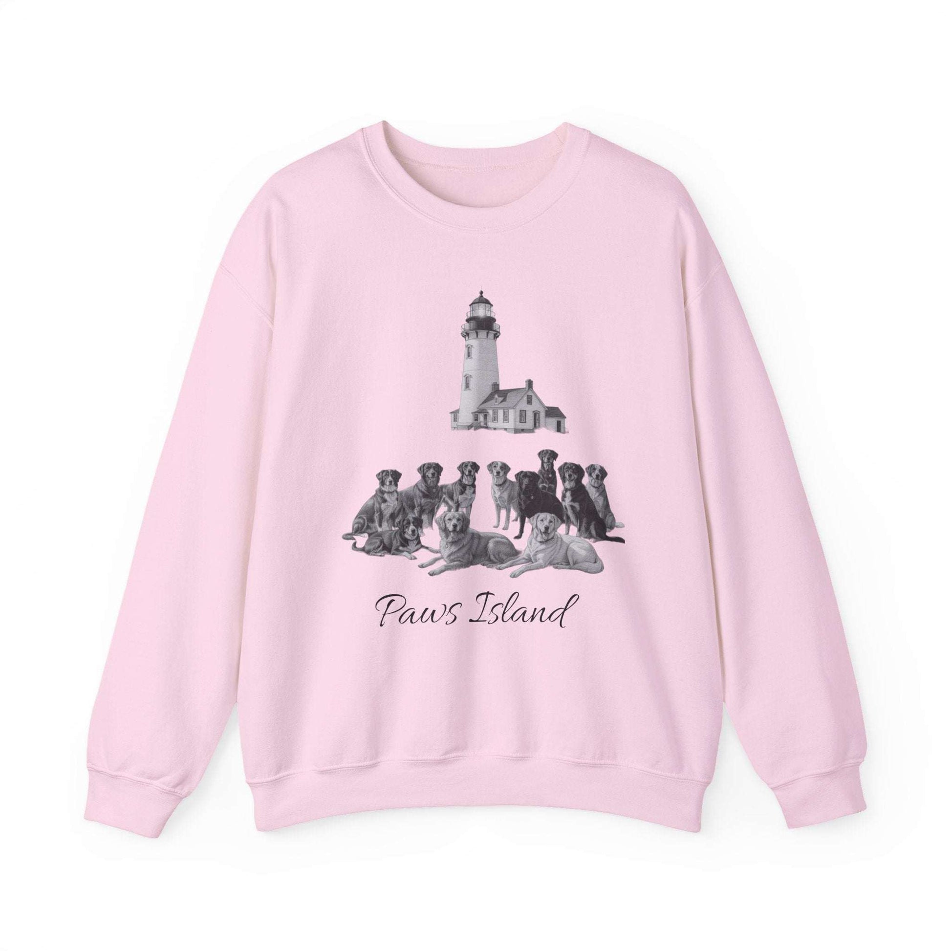 Paws Island Lighthouse Sweatshirt — Coastal Dog Lover Cozy Crewneck