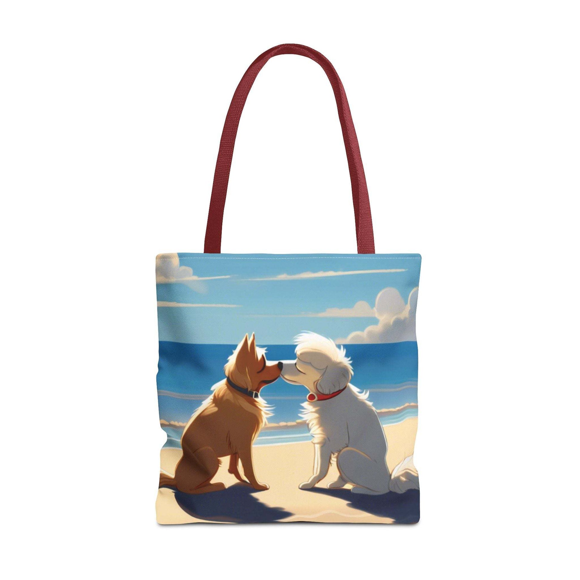 Beachy Tote Bags - Stylish and Durable Pups on the Beach Design