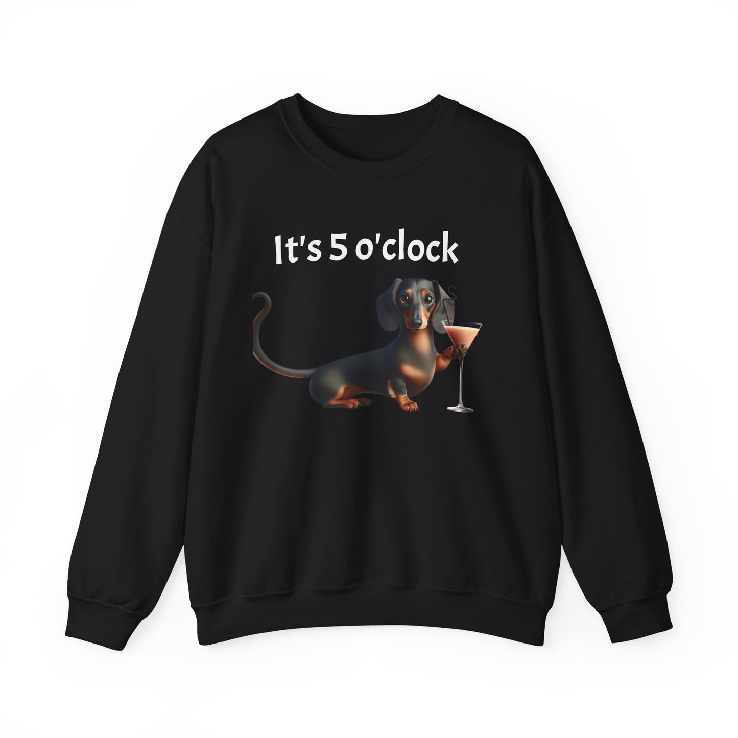 Weiner Dog Five O'clock Unisex Heavy Blend™ Crewneck Sweatshirt