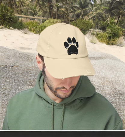 Baseball Cap Unisex Distressed Paw Design