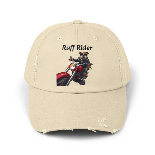 Distressed Baseball Cap Unisex - Cool Dog Biker Hat Design