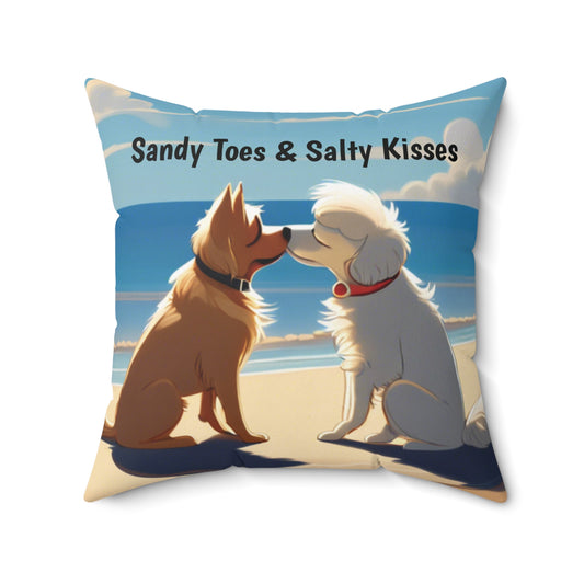 Sandy Toes & Salty Kisses Square Pillow