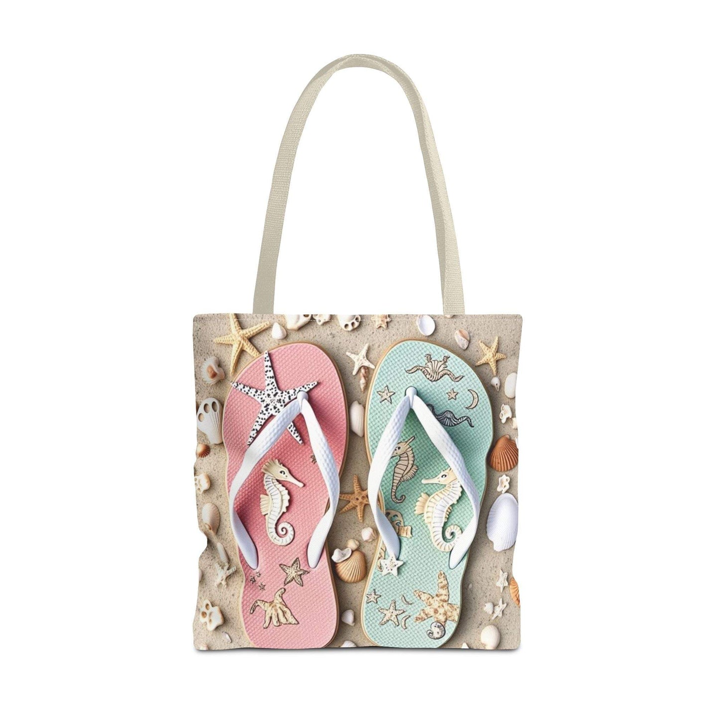 Flip Flop Tote, Casual Shopper Bag, Vacation Carryall, Nautical Style