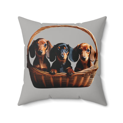 Basket Of Weiners Spun Polyester Square Pillow