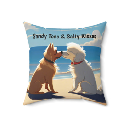 Sandy Toes & Salty Kisses Square Pillow