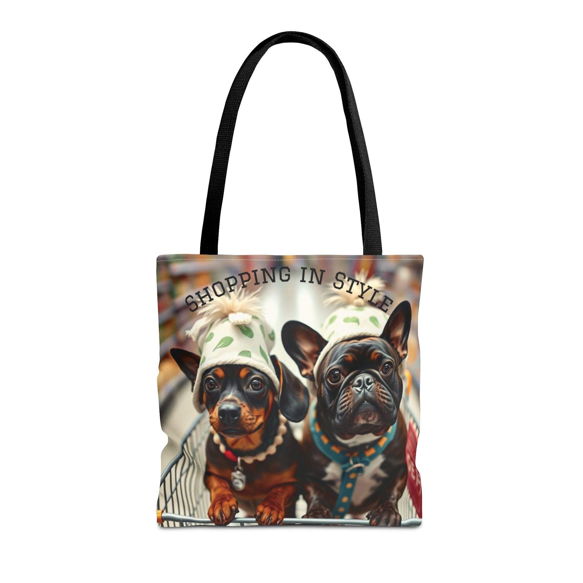 Shopping in Style Tote Bag - Cute Dog Lovers, Reusable Grocery Tote