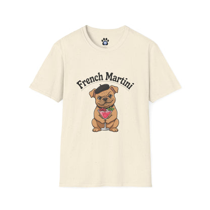 French Martini French Bulldog T-Shirt — Skylaki Unisex Design